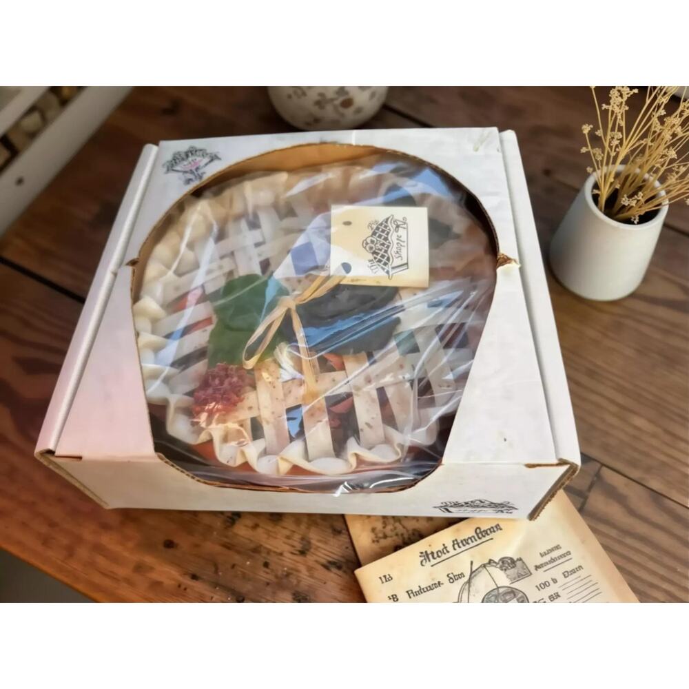 Decorative Faux Fruit Pie: Rustic Farmhouse Shelf Display - Boxed